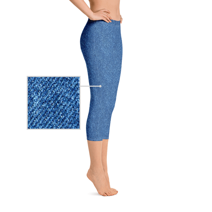 Blue Denim Jean 243 Capri Leggings