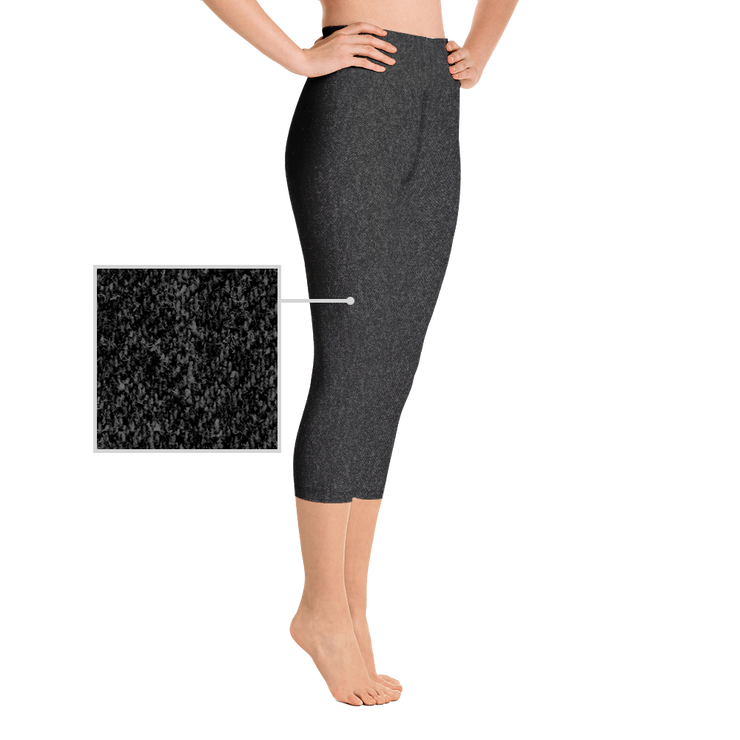 Black Denim Jean 256 Capri Yoga Pants