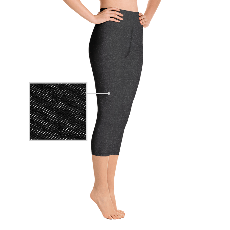 Black Denim Jean 249 Capri Yoga Pants