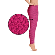 Magenta Lattice Knit Leggings