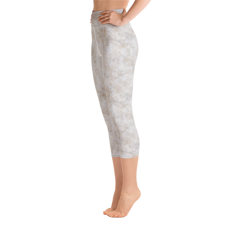 White Fur Capri Yoga Pants