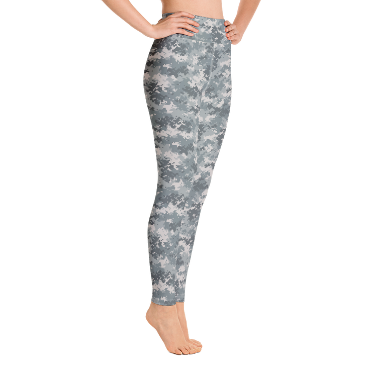 Grey Camo Pixel Yoga Pants