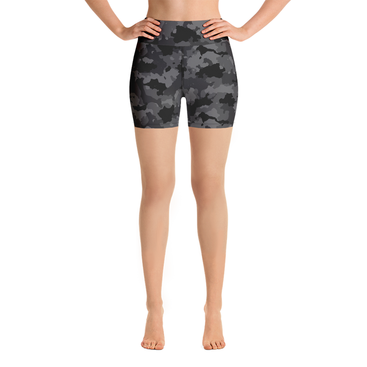 Black Camo Yoga Shorts