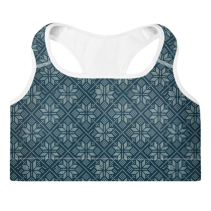 Navy Snowflake Sports Bra