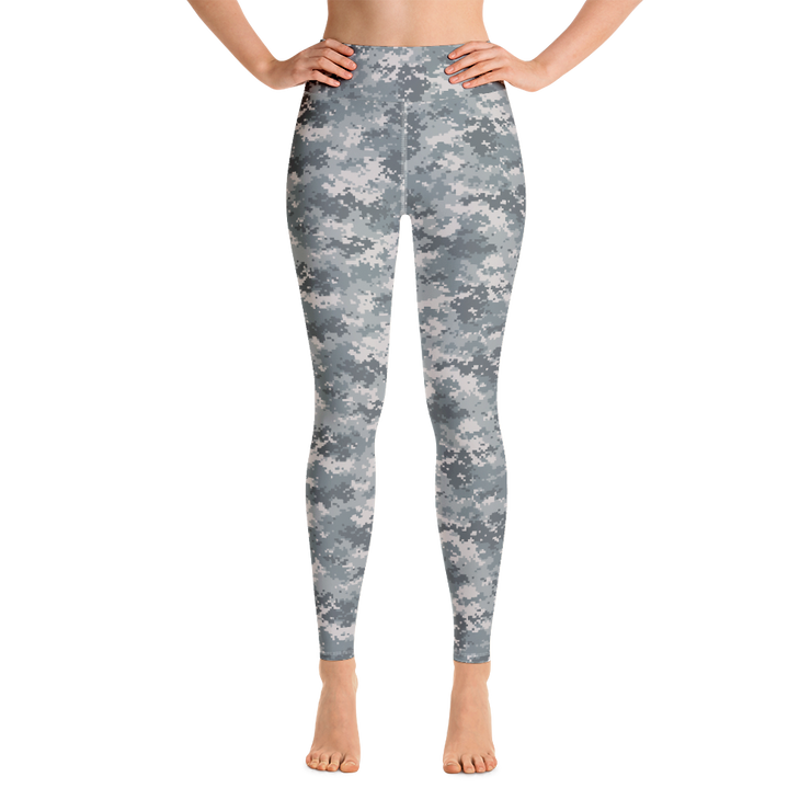 Grey Camo Pixel Yoga Pants