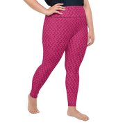 Magenta Lattice Knit Plus Size Leggings