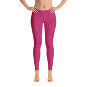 Magenta Lattice Knit Leggings