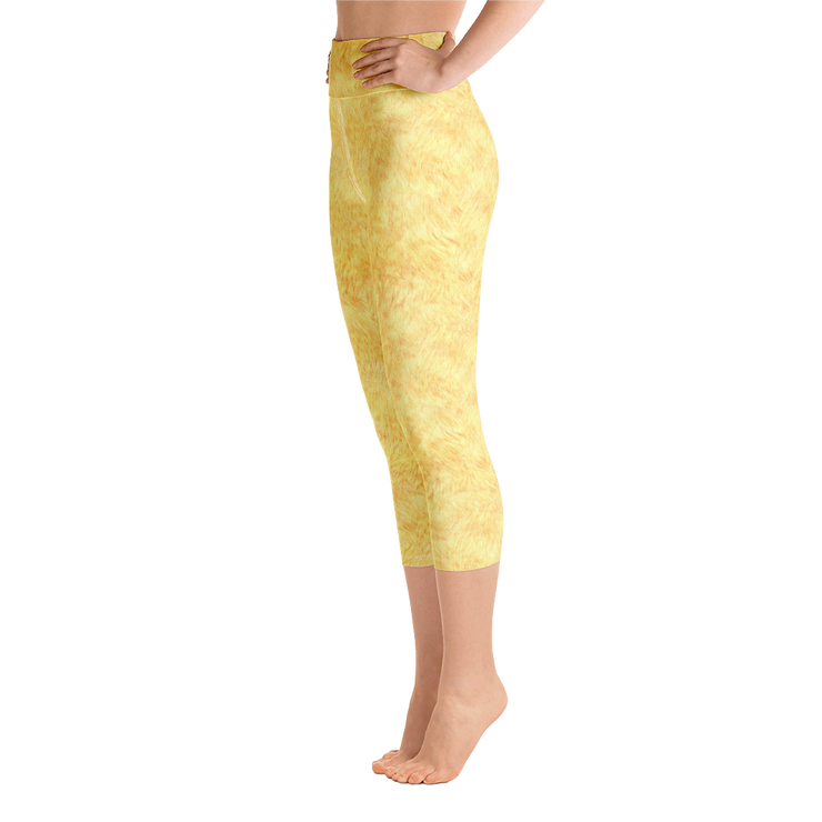 Gold Fur Capri Yoga Pants