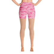 Pink Camo Pixel Yoga Shorts