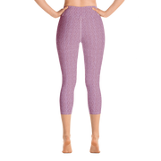 Pink Cable Knit Capri Yoga Pants