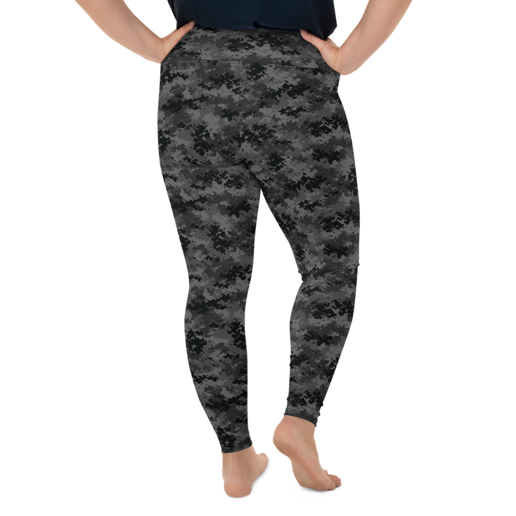 Black Camo Pixel Plus Size Leggings