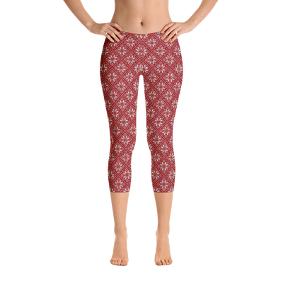 Scarlet Snowflake Capri Leggings