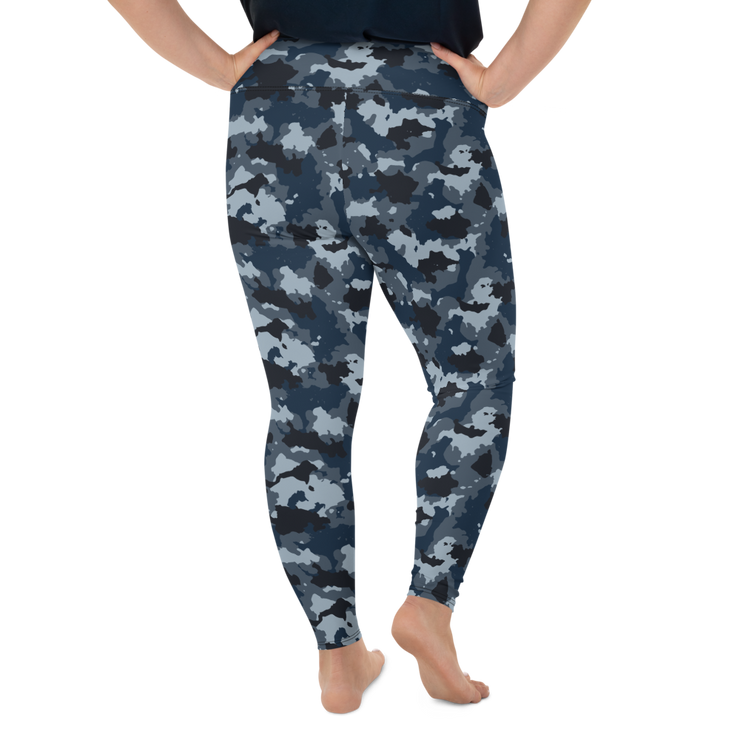 Blue Camo Plus Size Leggings