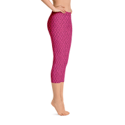 Magenta Lattice Knit Capri Leggings