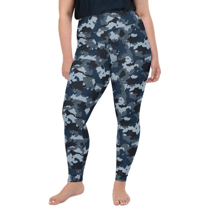 Blue Camo Plus Size Leggings