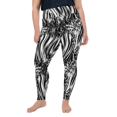 Fused Black & White Plus Size Leggings