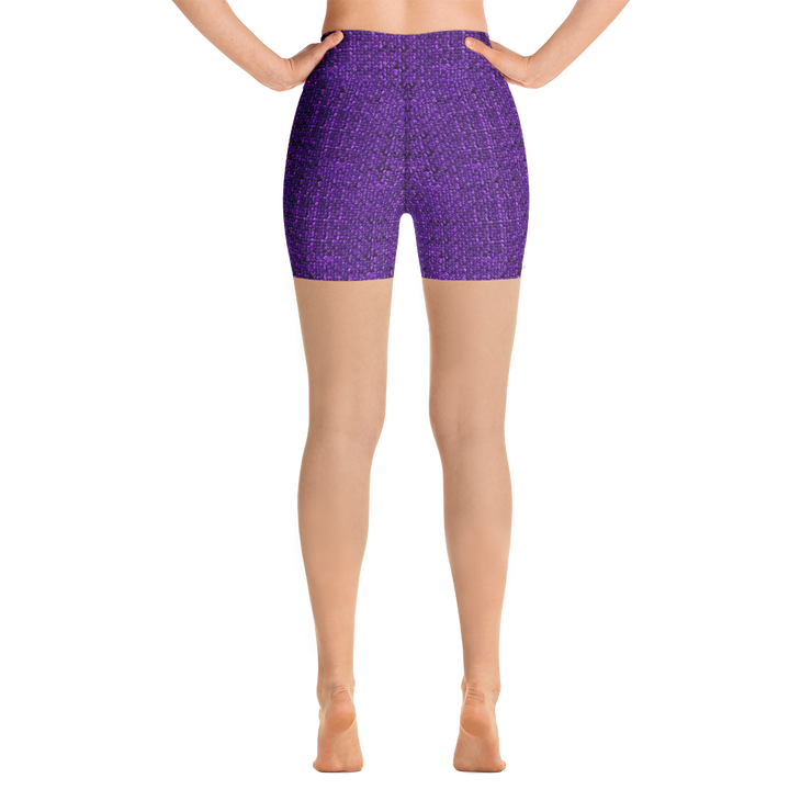 Purple Bouclé Yoga Shorts