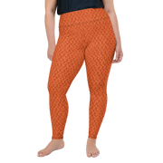 Orange Lattice Knit Plus Size Leggings