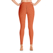 Orange Lattice Knit Yoga Pants