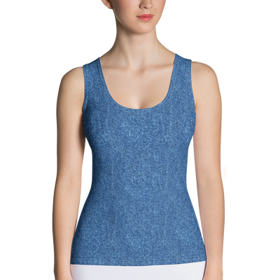 Blue Denim Jean 243 Dip Hem Tank Top