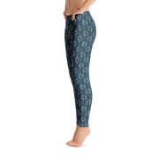 Navy Snowflake Leggings