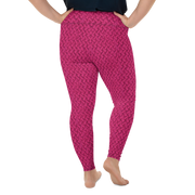 Magenta Lattice Knit Plus Size Leggings