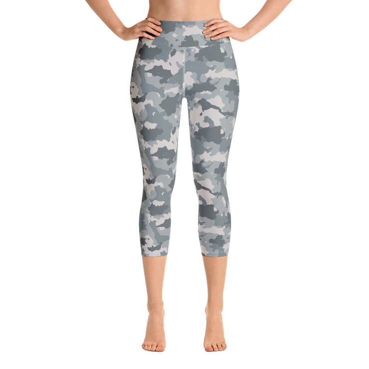 Grey Camo Capri Yoga Pants