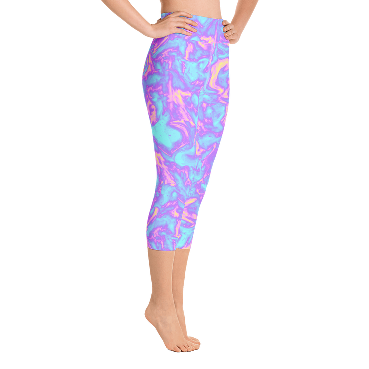 Bubble Gum Blaze Capri Yoga Pants