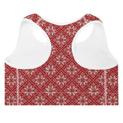 Scarlet Snowflake Sports Bra