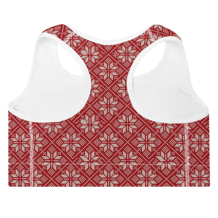 Scarlet Snowflake Sports Bra