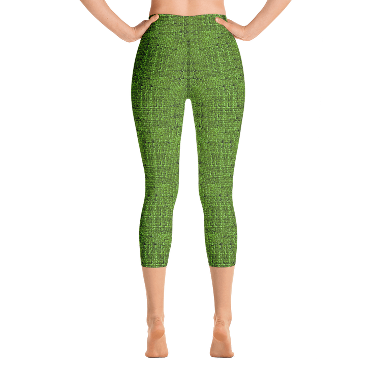 Green Bouclé Capri Yoga Pants