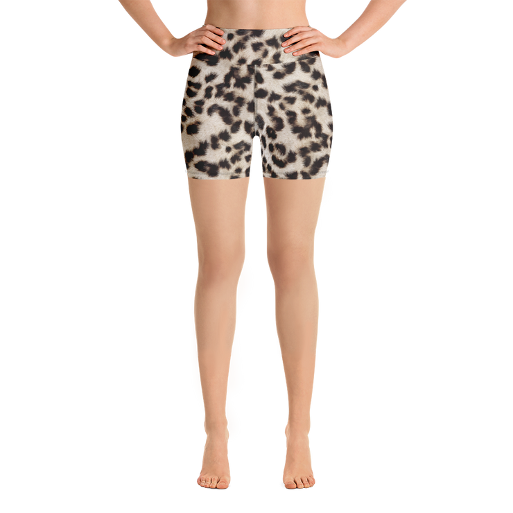 Snow Leopard Yoga Shorts