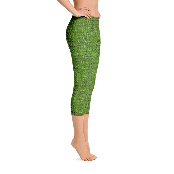 Green Bouclé Capri Leggings