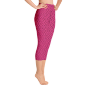 Magenta Lattice Knit Capri Yoga Pants