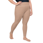 Peach Cable Knit Plus Size Leggings