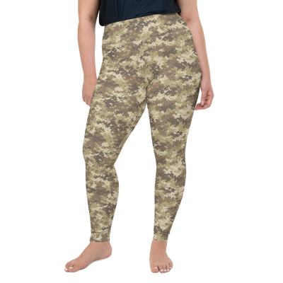 Brown Camo Pixel Plus Size Leggings