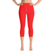 Neon Red Capri Yoga Pants