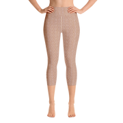 Peach Cable Knit Capri Yoga Pants