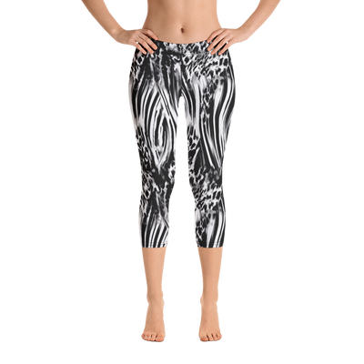 Fused Black & White Capri Leggings