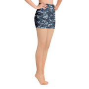 Blue Camo Pixel Yoga Shorts