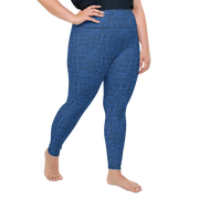 Blue Bouclé Plus Size Leggings