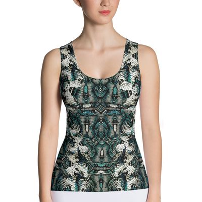 Rainforest Snakeskin Dip Hem Tank Top