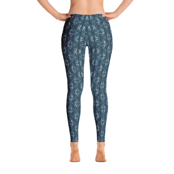 Navy Snowflake Leggings