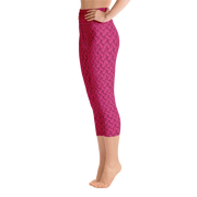 Magenta Lattice Knit Capri Yoga Pants