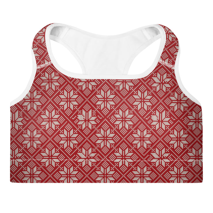 Scarlet Snowflake Sports Bra