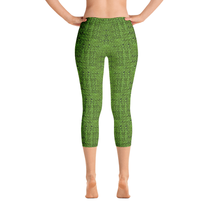 Green Bouclé Capri Leggings