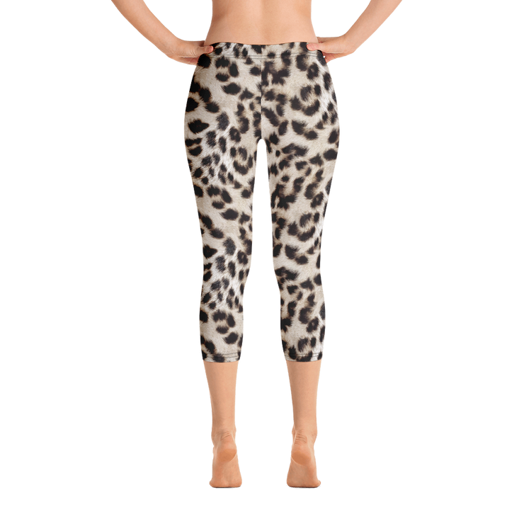 Snow Leopard Capri Leggings