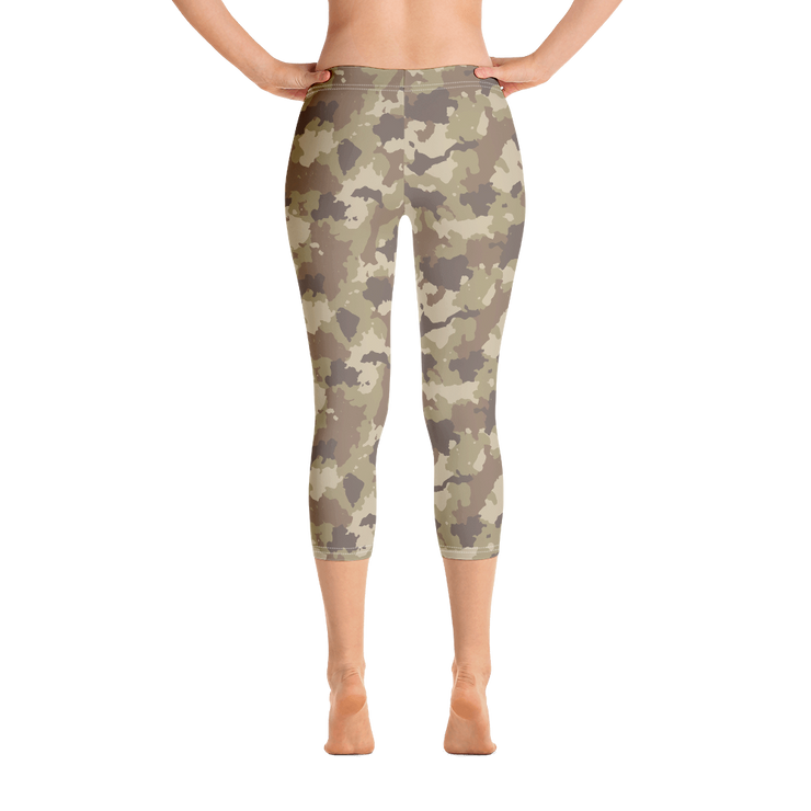 Brown Camo Capri Leggings