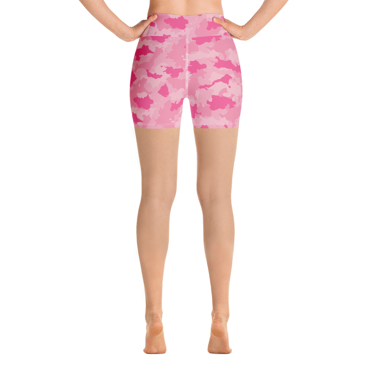 Pink Camo Yoga Shorts