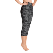 Black Camo Pixel Capri Yoga Pants